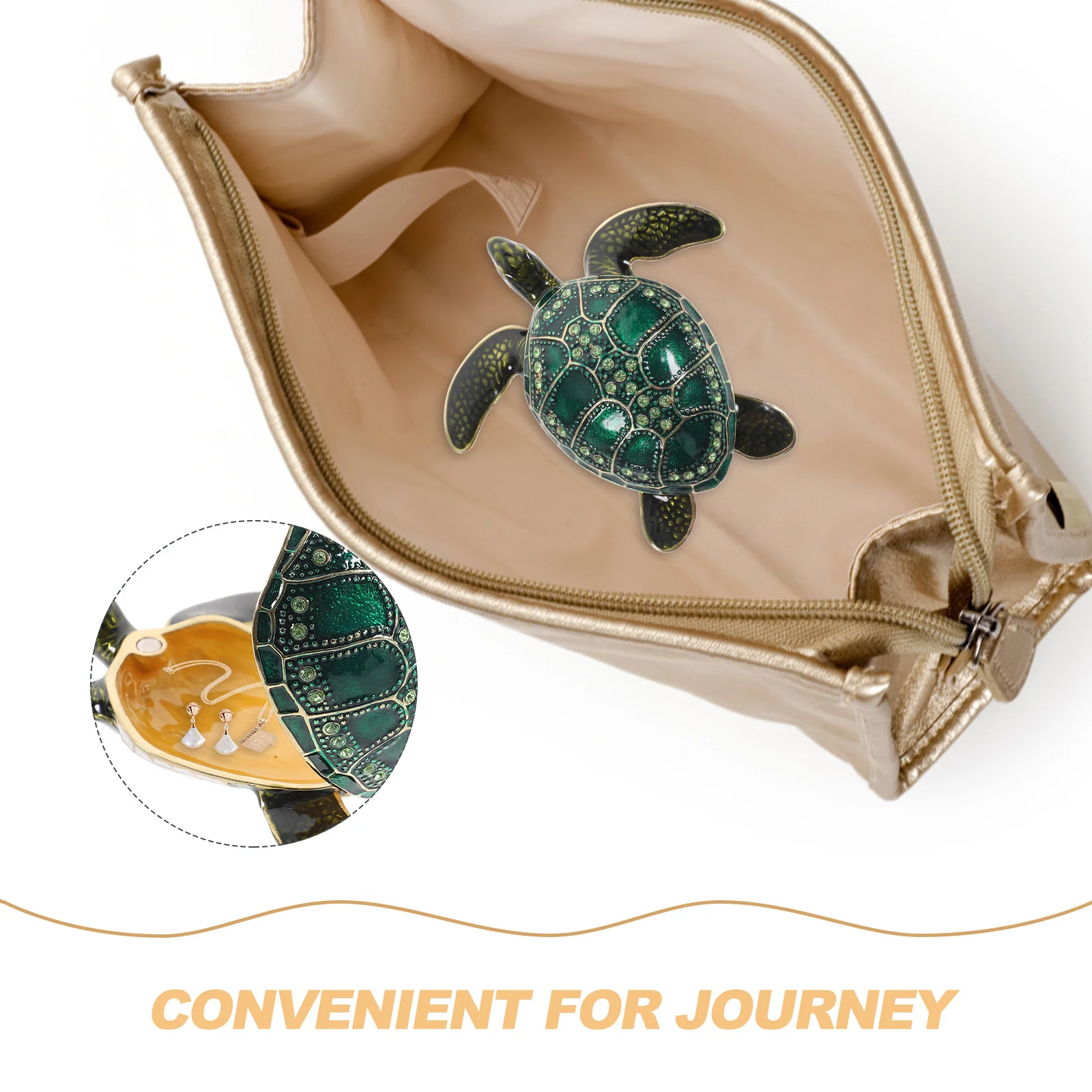 

Enameled Jewelry Storage Box Sea Turtle Shaped Small Vintage Trinket Organizer Vanity Decor Turtle Jewelry Box