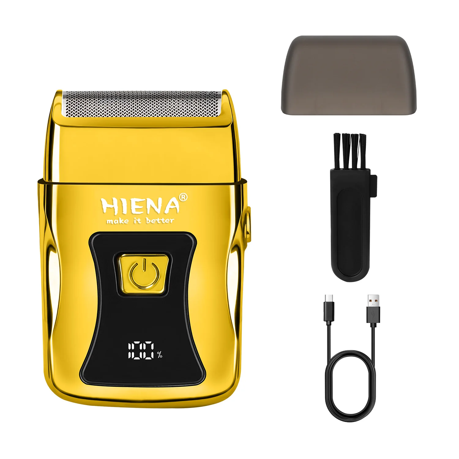 barbeador-eletrico-reciprocante-hiena-gold-para-homens-aparador-usb-recarregavel-com-display-led-barbeador-portatil-a-prova-d'Agua-para-viagem