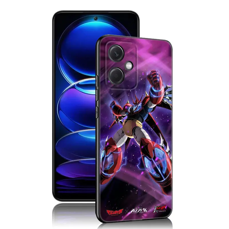 Anime Mazinger Z Phone Case For Xiaomi Redmi Note 10 11 11S 12 4G 8 9 11E 11T Pro Plus 10T 5G 8T 9S 10S 12S Black Silicone Cover