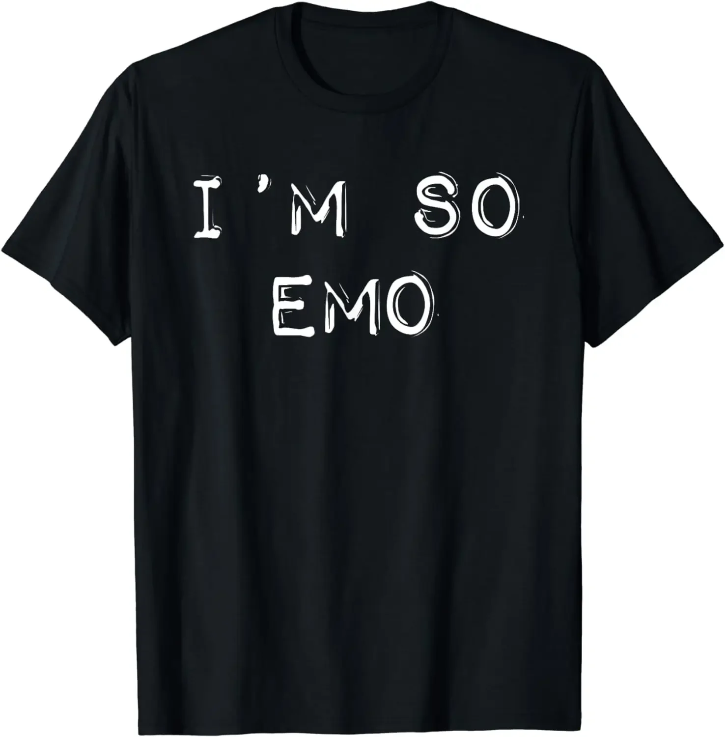 I'm So Emo Distressed Emotional Goth Music Emo Punk T-Shirt  Graphic T Shirts  Unisex  Men Clothing Tops