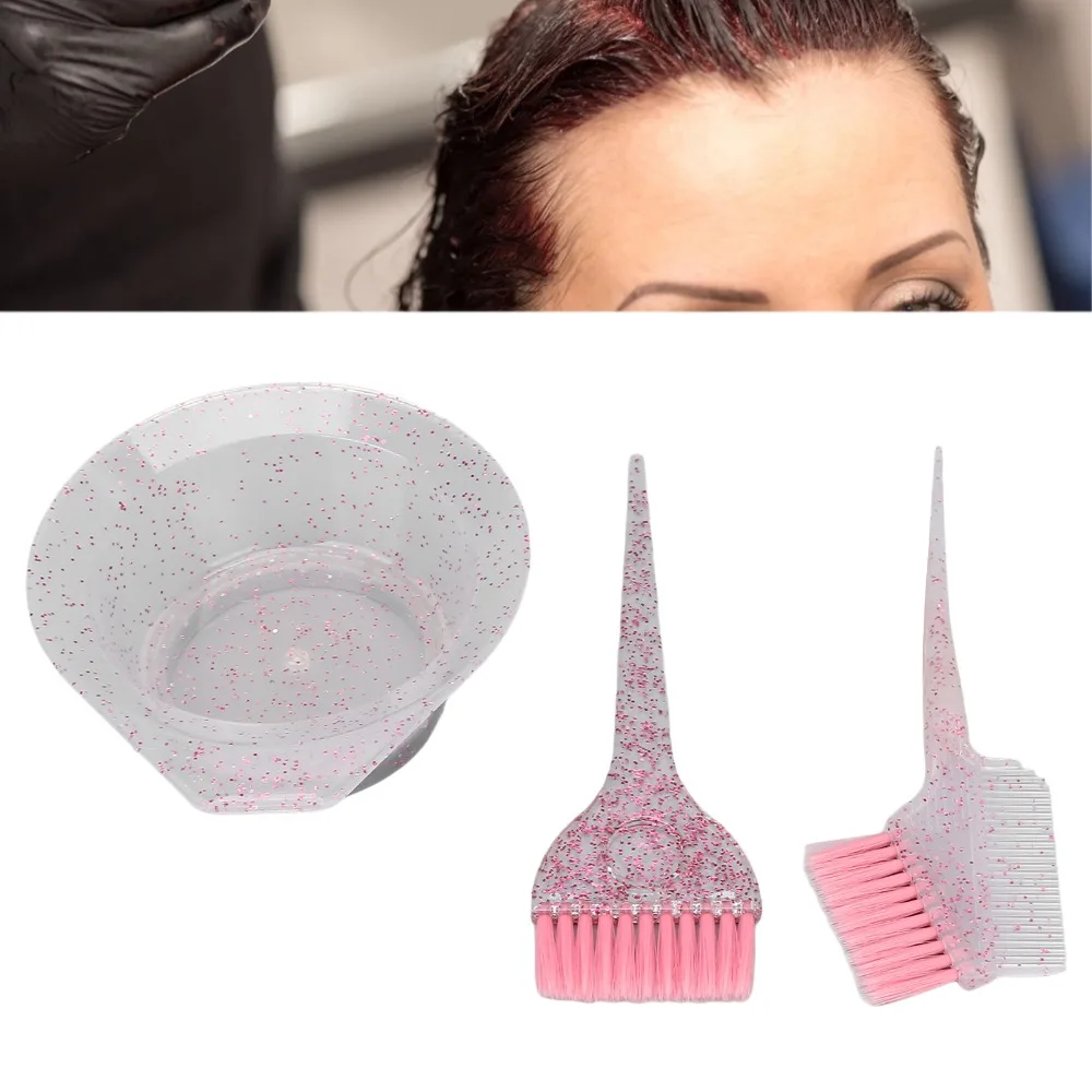 Double-sided Comb Hair Dyeing Brushes Angled Comb Pink Hairdressing Tinting Comb Soft Bristle Brush Professional