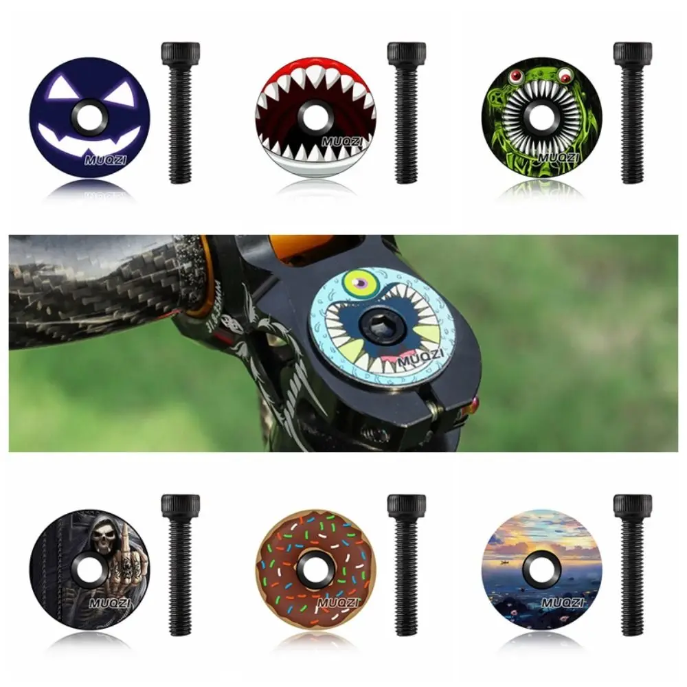 

Stem Cap Bicycle Bowl Cover with Screws 28.6mm 1 1/8" Bicycle Stem Top Cap Aluminum Alloy Ultra-light Fork Tube Headset Cap