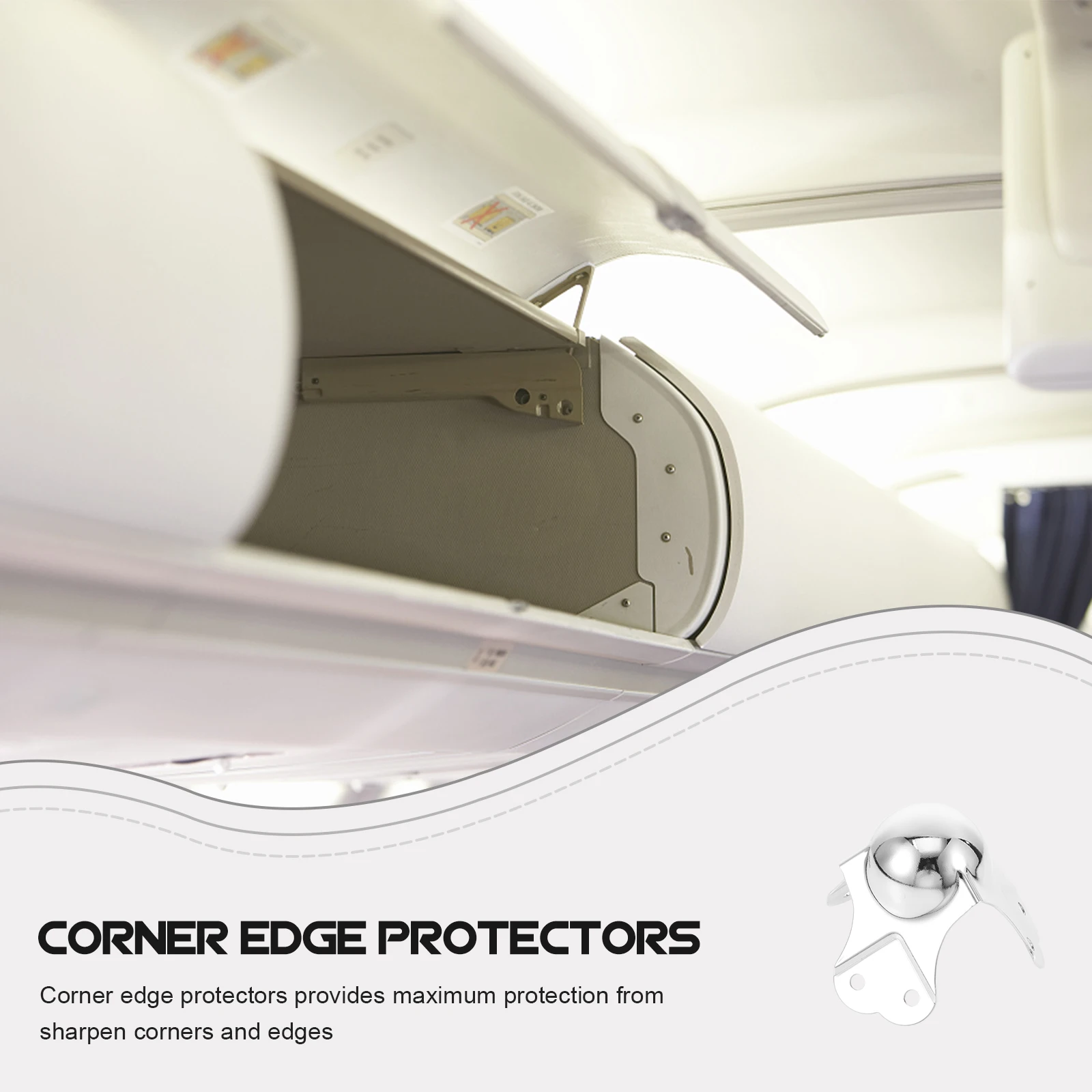 قطعتان من واقيات الزوايا المعدنية السميكة والصلبة وسهلة التركيب لخزائن الطيران ومجموعة أدوات حافة الزاوية الكروية #1