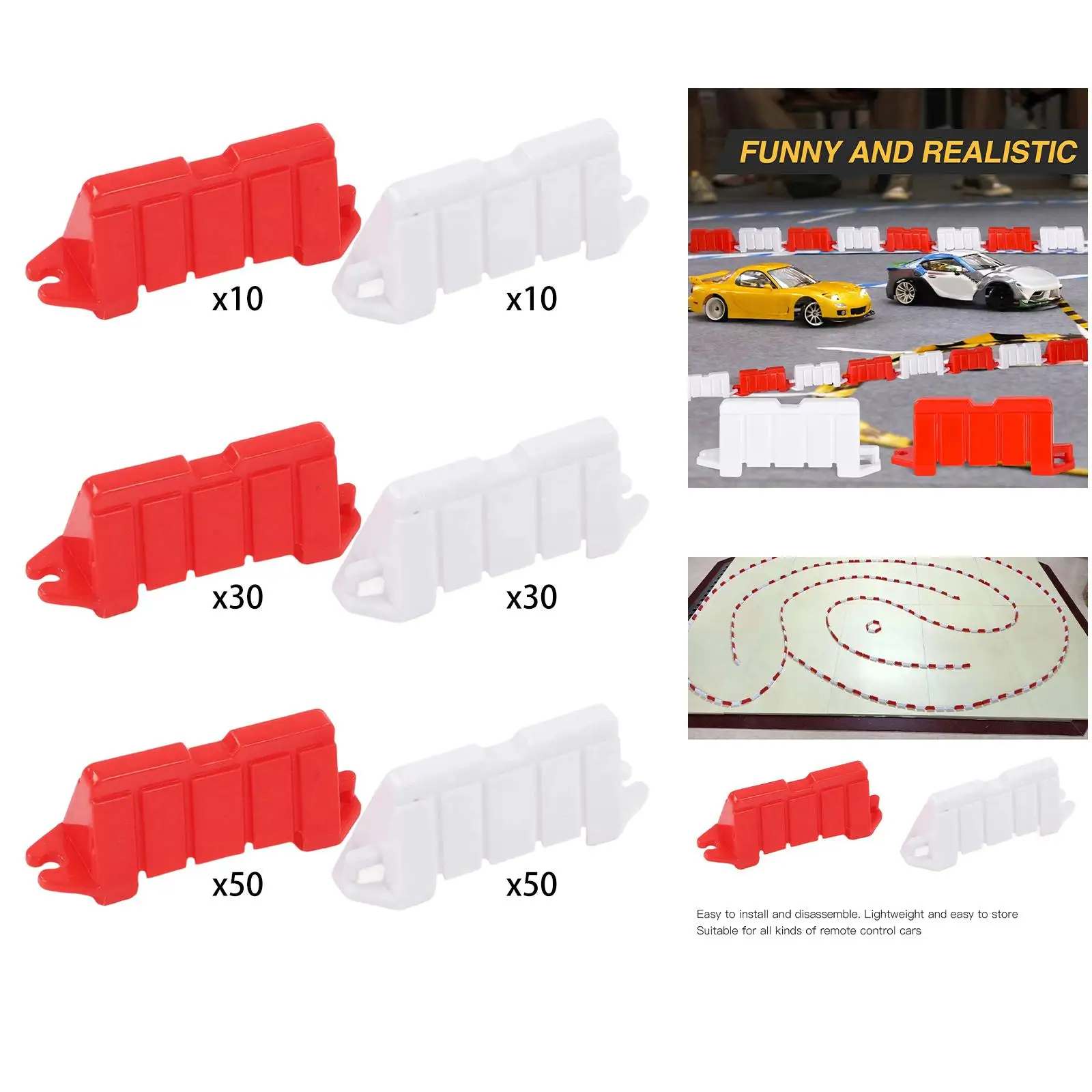 

DIY Interlocking Race Track Accessories Sturdy Lightweight Field Fence Children Traffic Toy Road Barriers