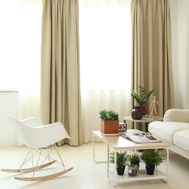 

Solid Color Thickened Insulation Shading Fabric Modern Simple Curtains for Living Dining Room Bedroom