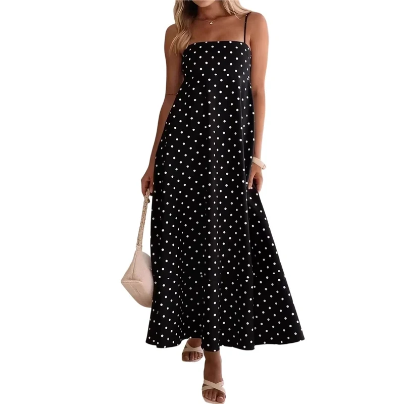 Women Casual Dress Casual Spaghetti Strap Sleeveless Casual Fit Casual Fashionable High Quality New Arrival Trendy Comfortable