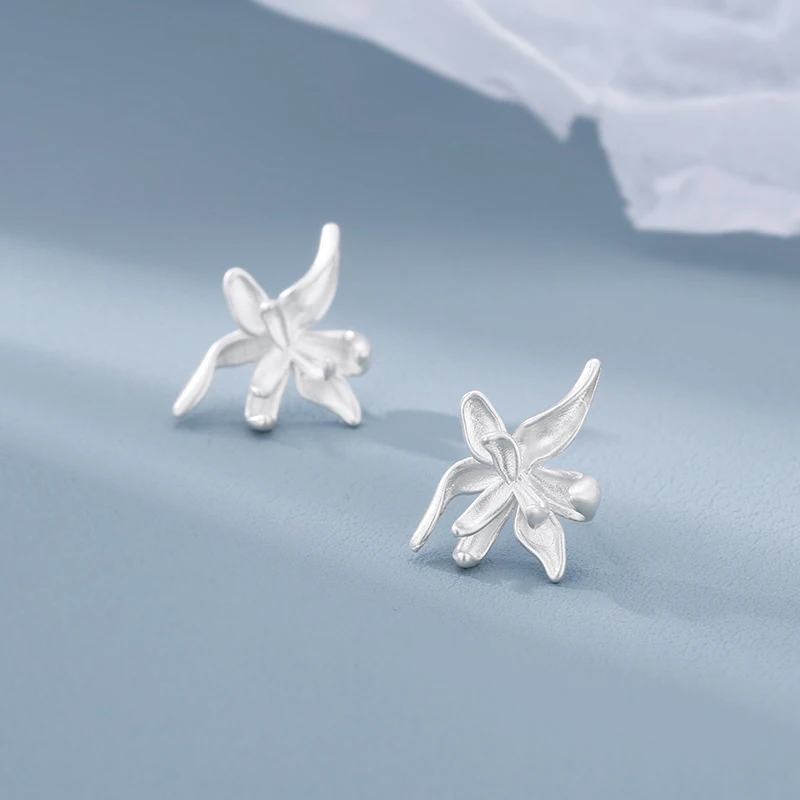 Foxanry Scrub Flower Stud Earrings For Women Girl Creative Design Simple Elegant Sweet Prevent Allergy Wedding Bride Jewelry Gif