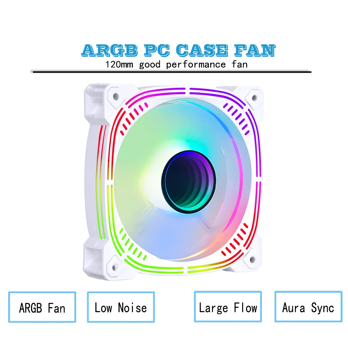 120Mm Ventilator Rgb 4pin Pwm Branco Kit Fans Argb Ar12pro 5v3pin Aura Sync Controller Ventilaador Iwongou Computer Koeler Ventilateur