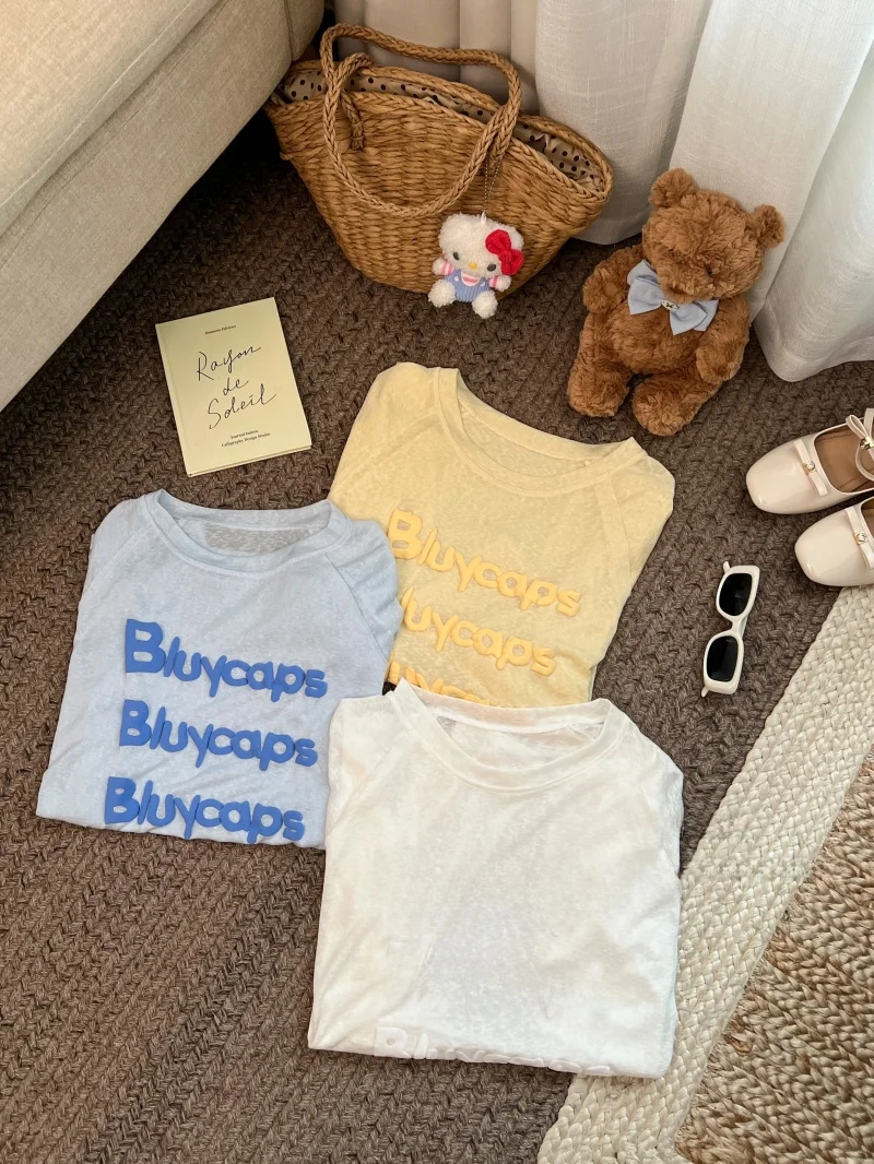 Vestibilità ampia Estate New Lazy Sle Stampato Sottile Lungo Sve Protezione solare da donna irt Coreano Sle rotondo Ne T-shirt di media lunghezza