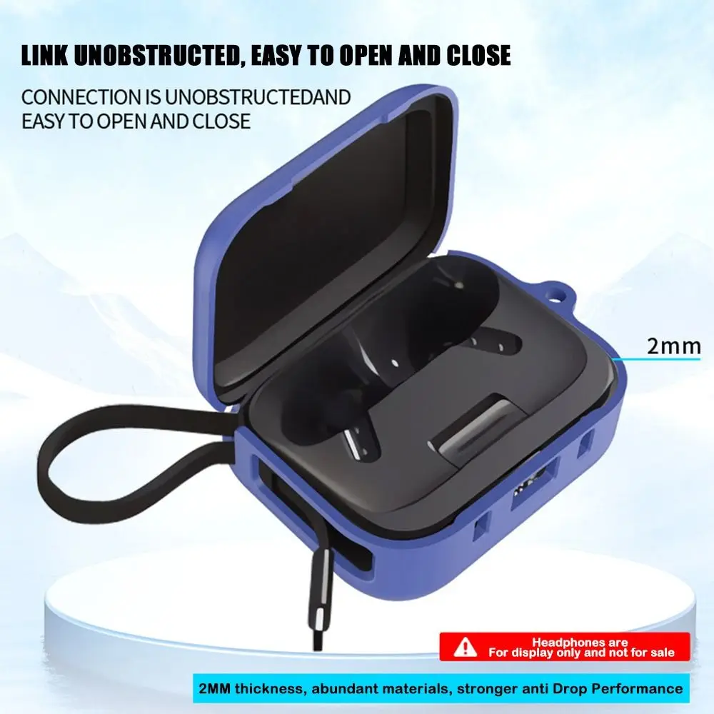 New Silicone Protective Case with Hook Anti-fall Earphone Cover Shockproof Headphones Shell for Soundcore P41i Accessories view 5