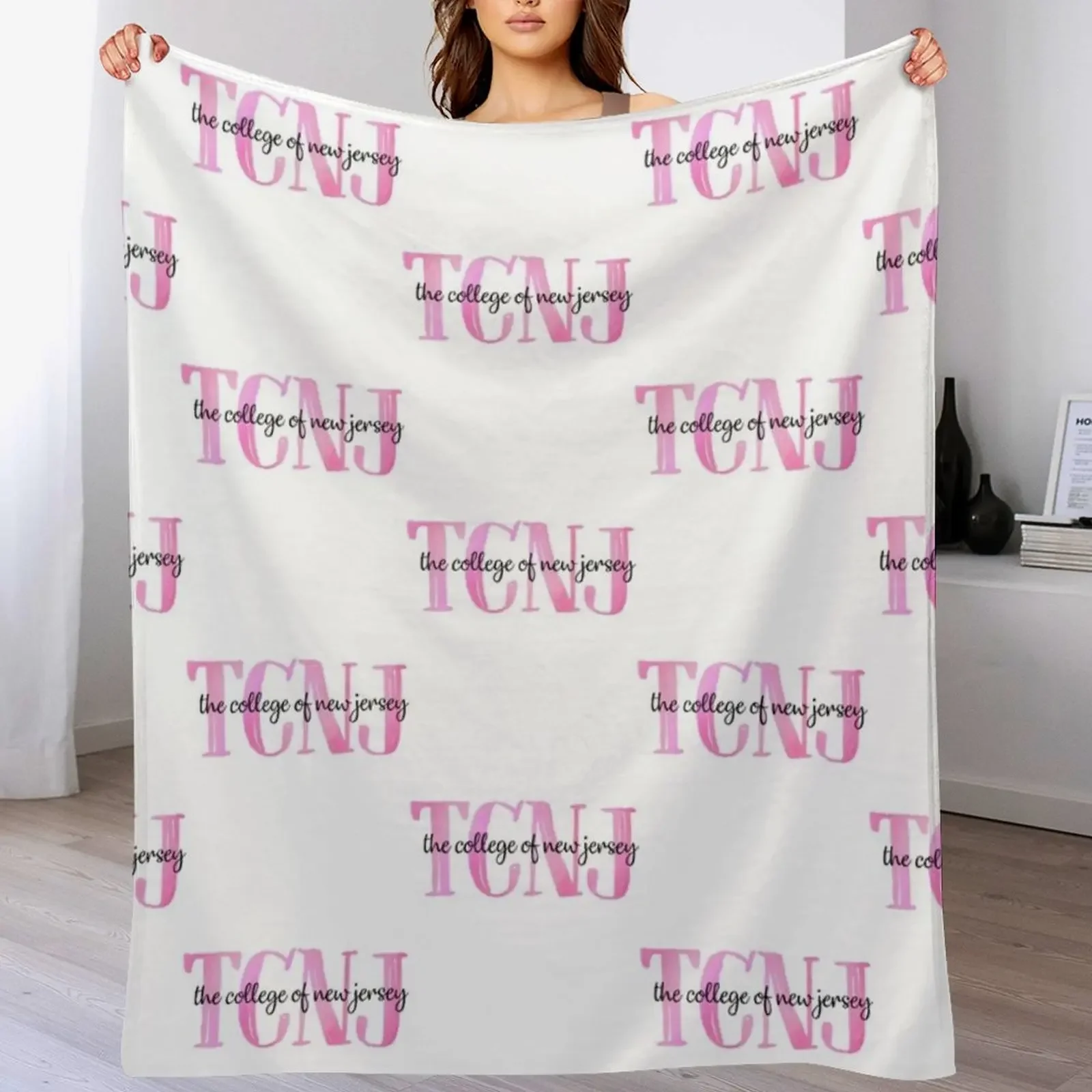 

New TCNJ Throw Blanket Flannel Extra Large Throw decorative Plaid Blankets