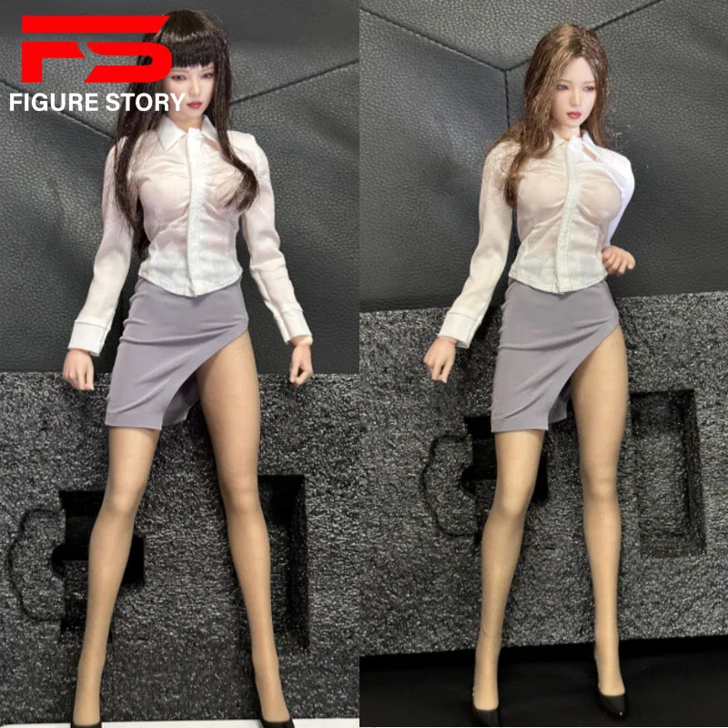 

1/6 scale female dolls clothes White shirt Tight skirt fit 12'' action figure body model