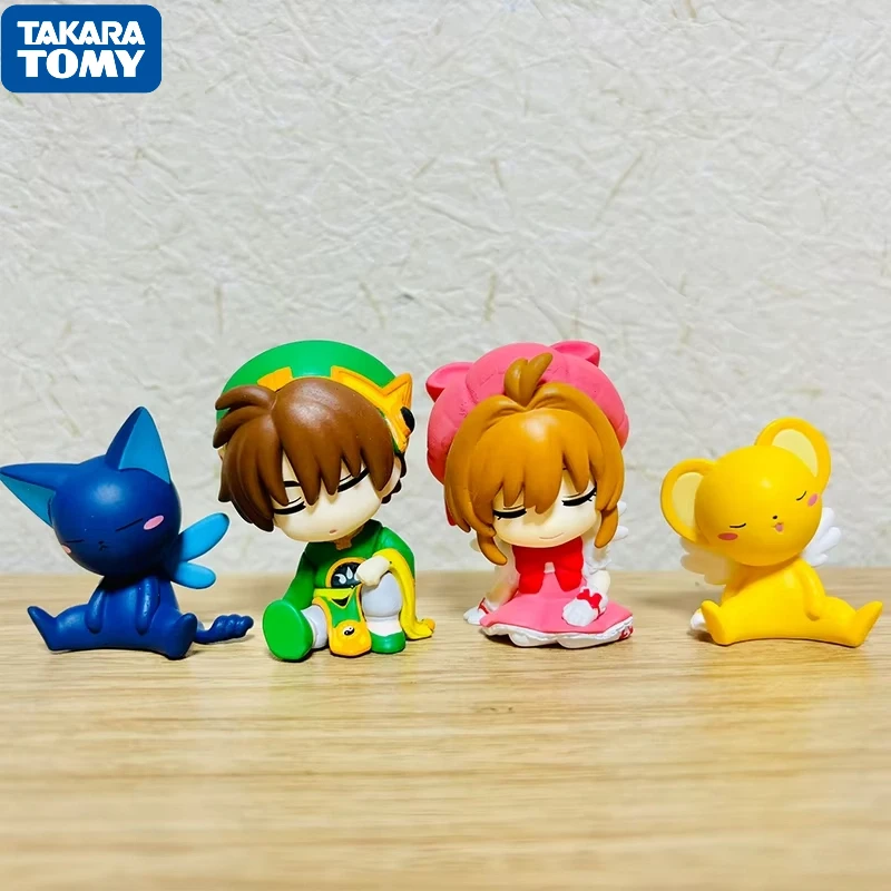 TAKARA TOMY Gashapon Cardcaptor Sakura Shoulder to Shoulder Sleeping Pose Chibi Mini Dolls Anime Figure Collectible Decor Gifts