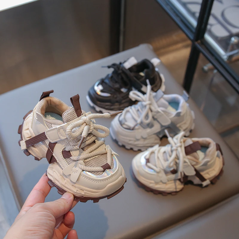 

Детская спортивная обувь, школьные кроссовки для бега для девочек и мальчиков, Нескользящие дышащие детские модные баскетбольные кроссовки на платформе