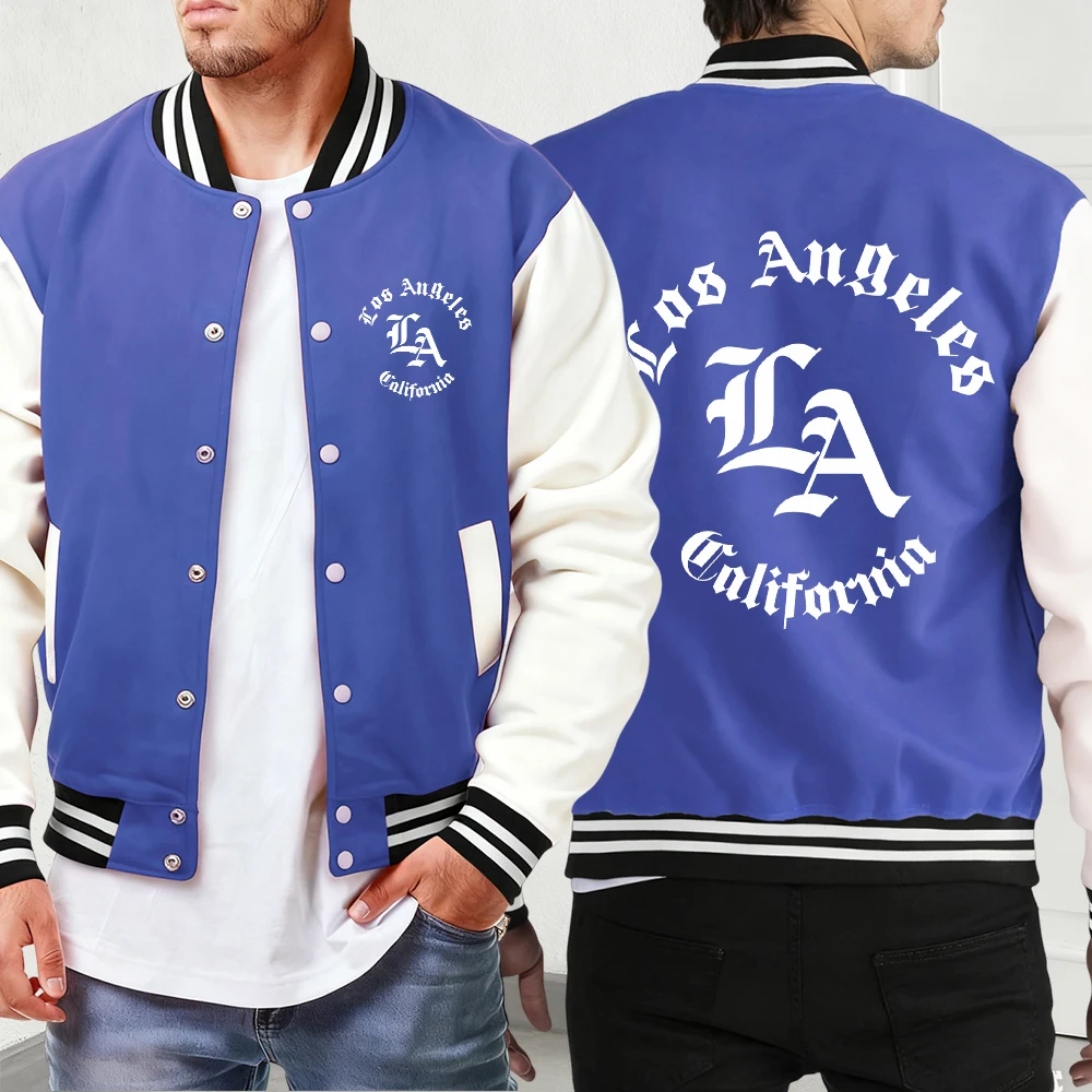 

California Letter Creativity Printed New Jackets Mens Sport Retro Baseball Jersey Autumn Oversized Veste Street Button Menswear