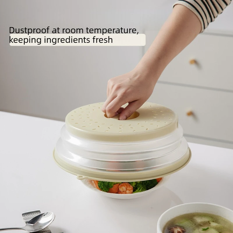 Collapsible Microwave Splatter Cover Heating Lid Breathable Oil Splash Guard Multifunctional Food Plate Cover
