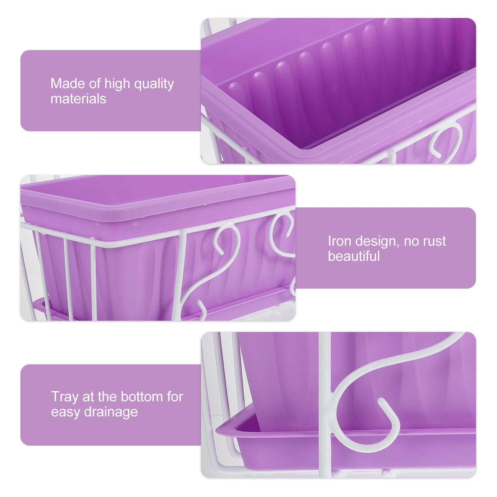 

Hanging Plant Pot Jardiniere Modern Decor Flower Holder Stand Balcony Rack Shelf