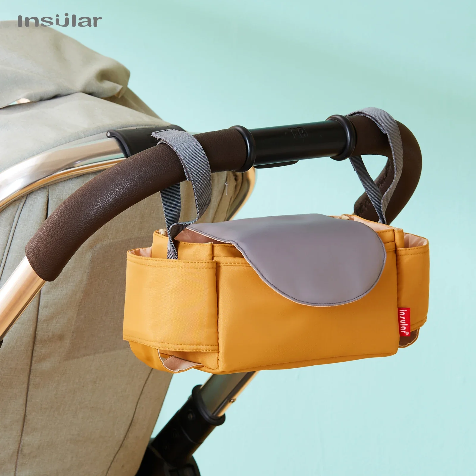 Mini Stroller Hanging Bottle Bag Waterproof Nylon Infant Diaper Nappy Storage Multi-functional Cup Carrier for On-the-Go Parents