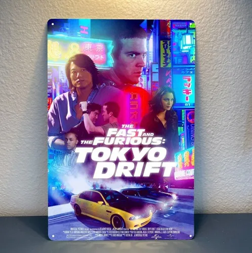 The Fast And Furious Tokyo Drift Movie Metal Poster Tin Sign - 20x30cm Plate