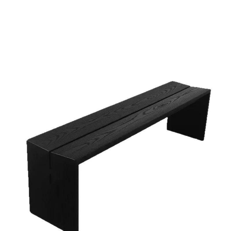 &Wabi Sansan wind all solid wood bench horse black shoe changing stool solid wood bedside stool living room dining table stool