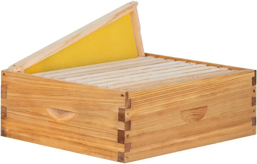 

Средний улей Super Beehive с рамками, обработанными натуральным пчелиным воском для контроля температуры - в разобранном виде