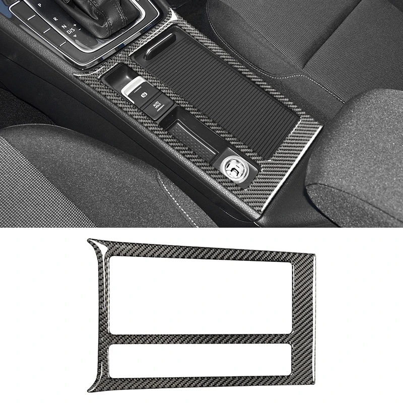 

Carbon Fiber Car Cup Holder Frame Panel Sticker Decals Interior Decor Accessories for For Volkswagen Vw Golf 7 GTI MK7 2013-2019