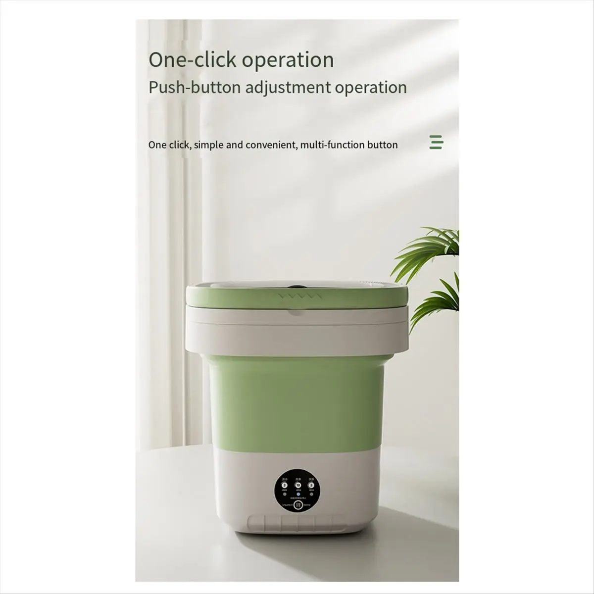 BaoBao- Mini Folding Washing Machine 12L Capacity Automatic Home Portable Multifunction Baby Underwear Washing Machine US Plug C