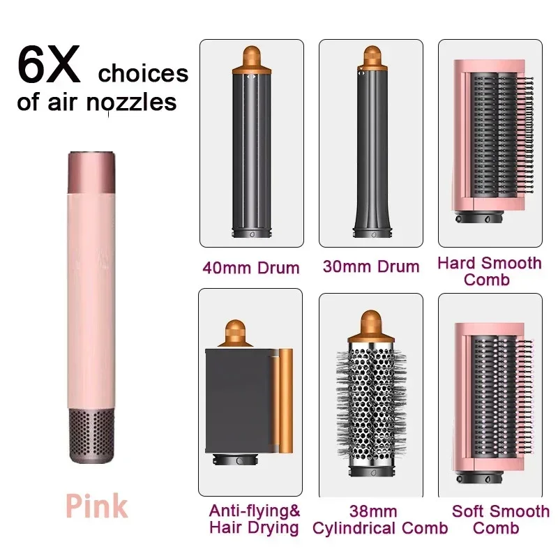 

Professional 6 in 1 Multi Hair Styler Curling Iron Hot Air Brush Curling Barrel Hair Dryer Salon Styler Tools for All Hair Types