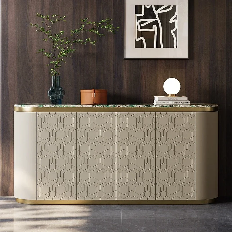 Side Cabinet Storage Italian Postmodern Villa Large Flat Floor Marble Restaurant Premium Entrance Shoe Cabinet