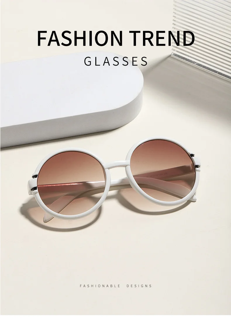 Neue Vintage Runde Sonnenbrille für Damen und Herren Marken-Rundsonnenbrille Ovale Brillen für Männer und Frauen – Detail 1