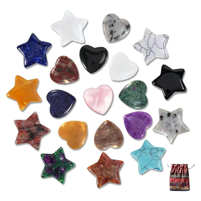 【LAST CHANCE】Meditation For Reiki Chakra Healing Star Healing Crystals And Gemstones 20 Pcs Set For Stress Relief