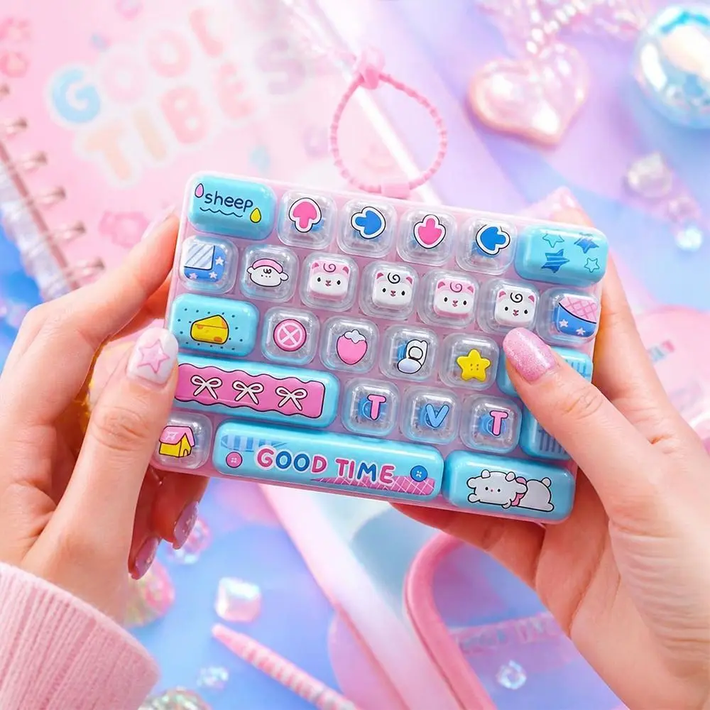 Creative 26 Keys Mechanical Keyboard Toy Transparent Hanging Keyboard Keychain Toy Gift Toy Bag Pendant Bag Charm