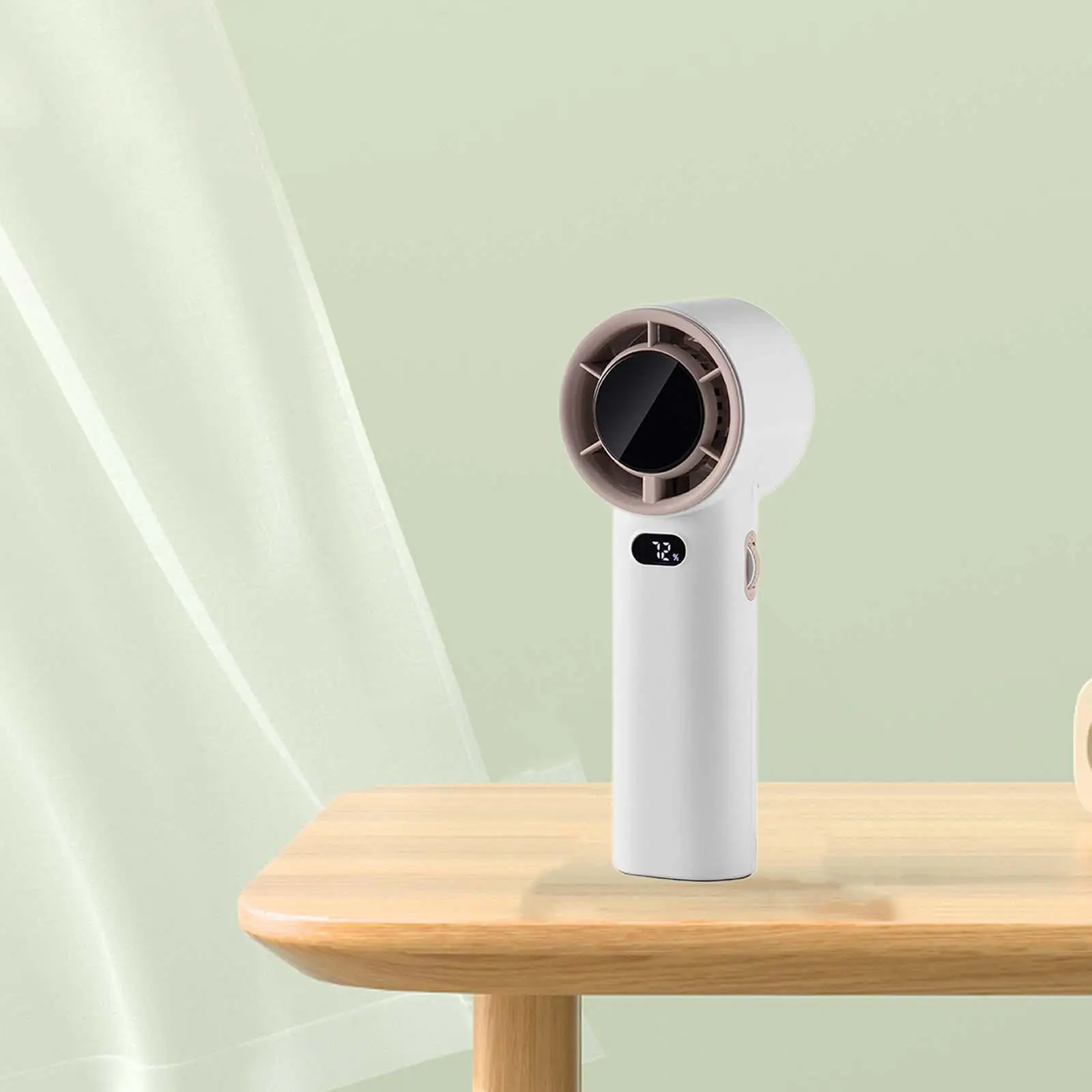 Mini Portable Fan Digital Display with Lanyard Low Noise Adjustable Speed Handheld Fan for Traveling Home Office Bedroom Kitchen