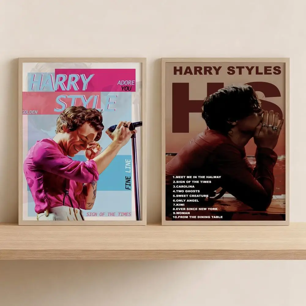 H-Harry Styles Singer Painting Calligraphy Canvas Wall Art for Bedroom & Living Room Decor | Home Gift Painting
