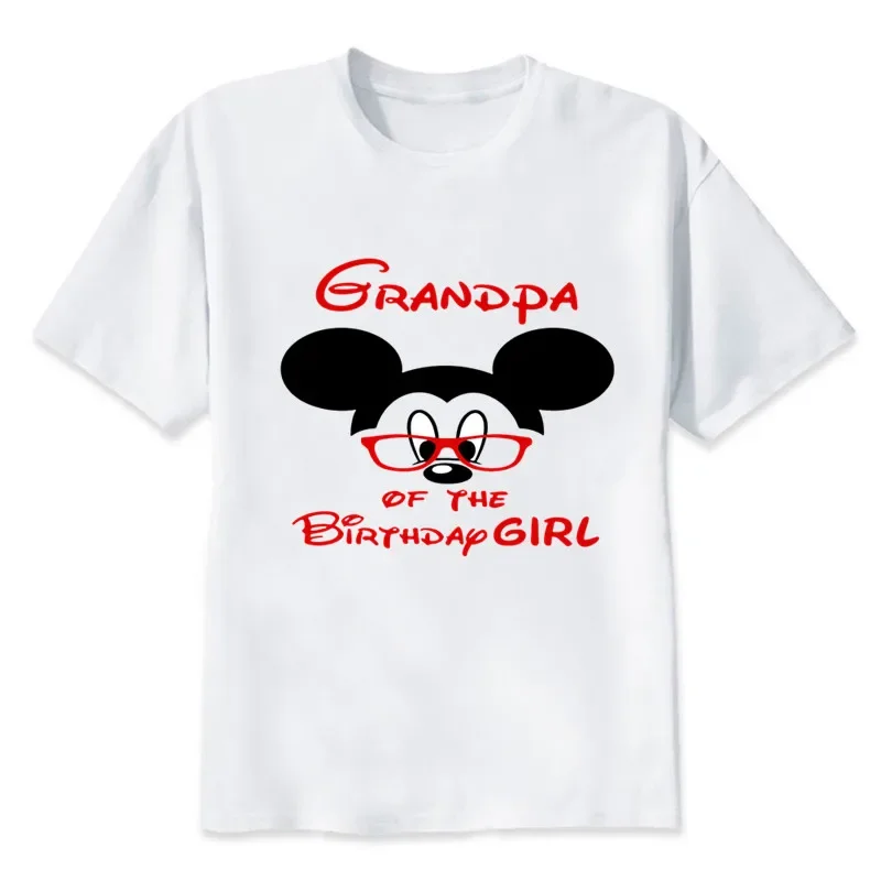 Disney Matching Family Outfits For Birthday Girl Minnie Mouse Theme Party Family Look T-shirt Kids Clothes Father Mother Kids