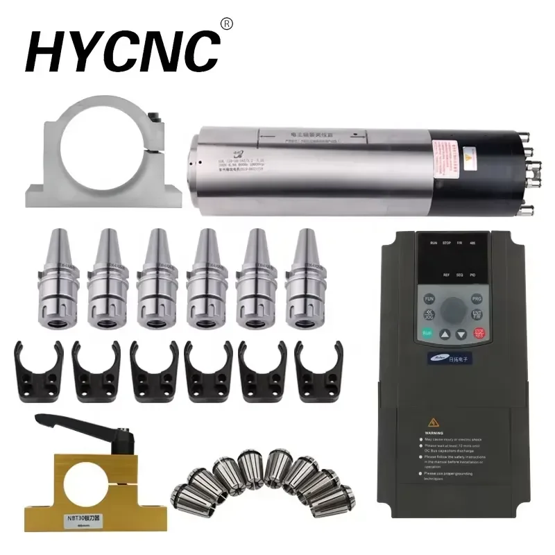 Hqd 3.2kw 380v 18000rpm Water Cooled Bt30 Atc Kit Automatic Tool Change Spindle Drilling Machine Cnc WoodWorking Router