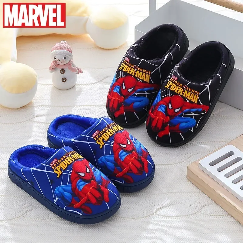 

Disney Cartoon Spider-Man Cotton Slippers Fashion New Warm Autumn and Winter Indoor Children's Student Slippers Christmas Gift