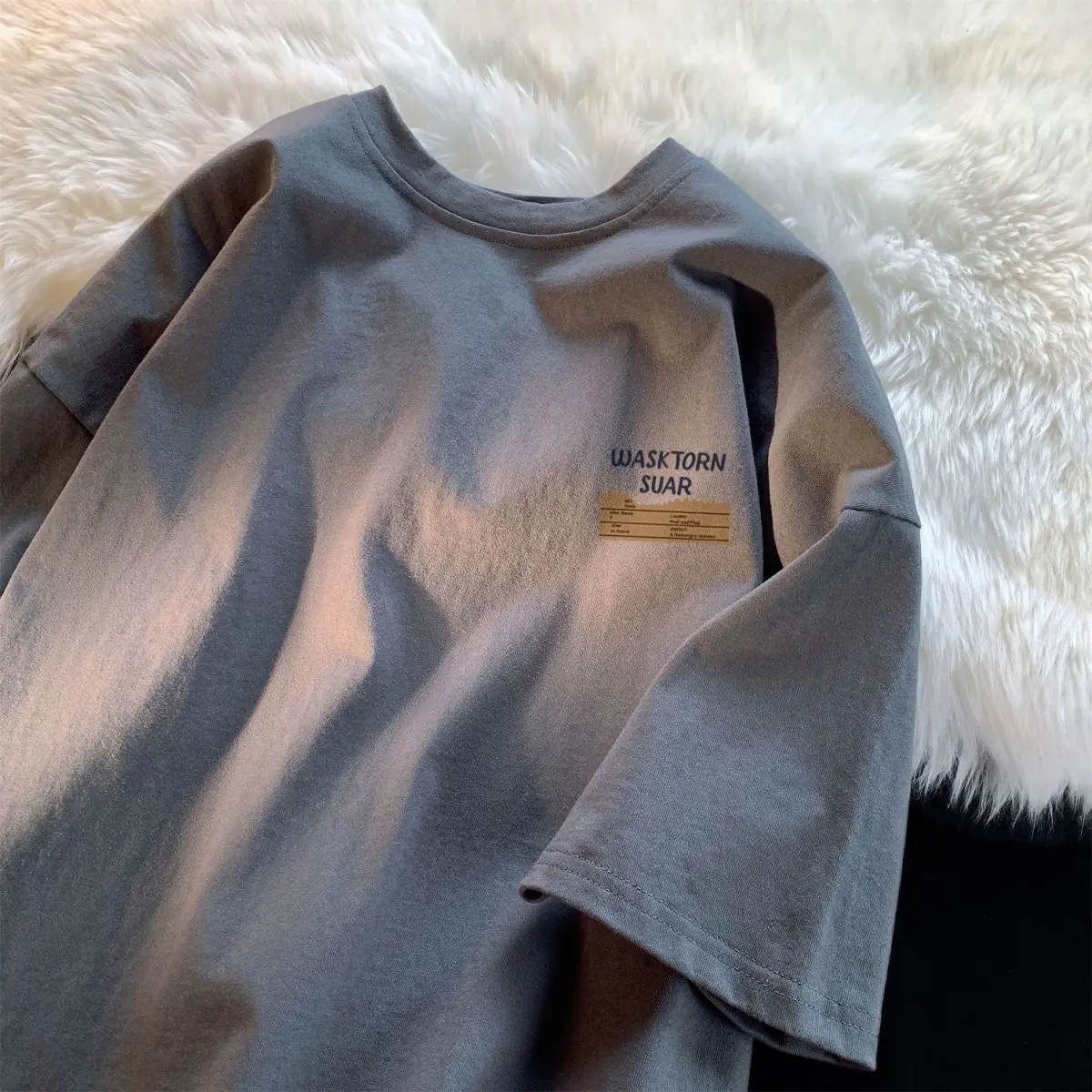 تي شيرت للأطفال بأكمام قصيرة صيفي بنمط جديد ملابس فضفاضة للأولاد من القطن الخالص