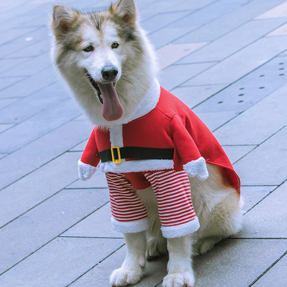 

1Set Xmas Party Pet Costume Pet Dog Cosplay Clothing Hat Warm Winter Holiday Outfit Xmas Cat Clothes Dog Christmas Clothes