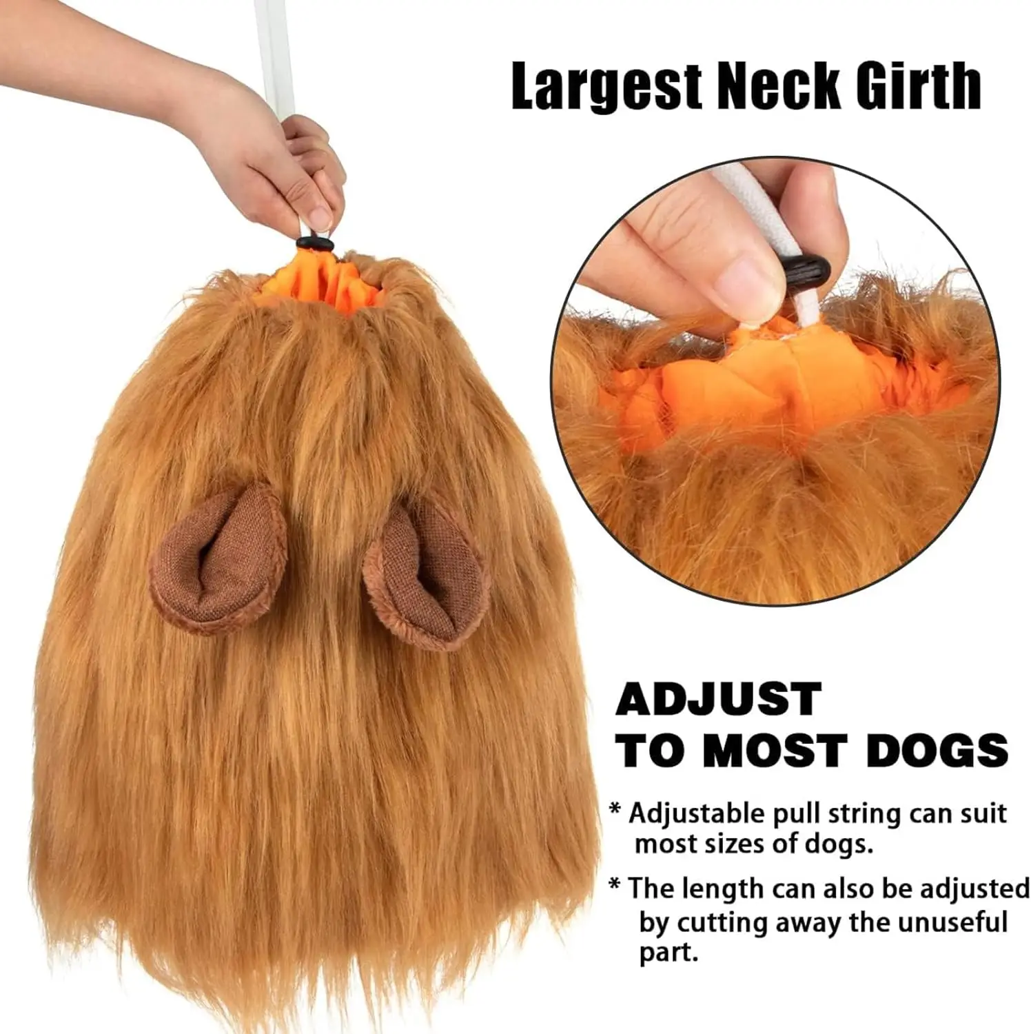 Halloween Accessories Pet Lion Head Wig Cosplay Dog Head Set Everyday Party Pet Supplies Creative Funny Dog Hair