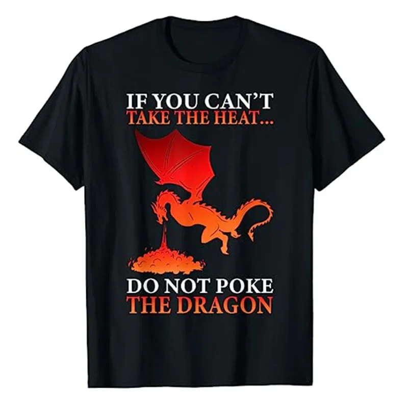 If You Can't Take The Heat Don't Poke The Dragon T-Shirt Cool Fire Dragon Flame-Spewing Flying Mythical Creature Tee Lovely Tops