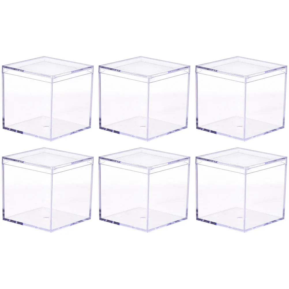 

6 pcs Box Plastic Boxes Acrylic Candy Jar Storage Biscuit Holder Sugar Case Sugar Case Gift Packaging Container
