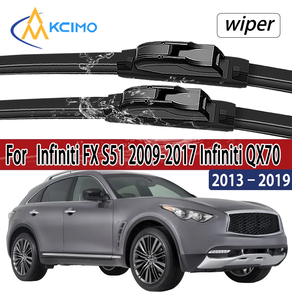 

For Infiniti FX S51 2009-2017 Infiniti QX70 2013-2019 Front Windshield Wiper Blades 2pcs Windscreen Window Accessories