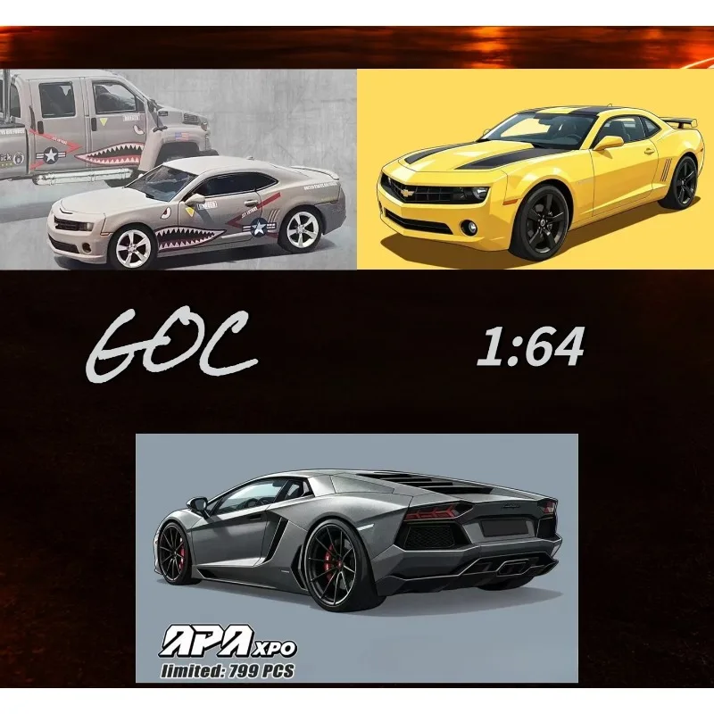 goc-1-64-2026foshan-apa-exhibition-limited-camaro-giallo-lamborghini-camay-bocca-di-squalo-modellini-di-auto-in-lega-pressofusa