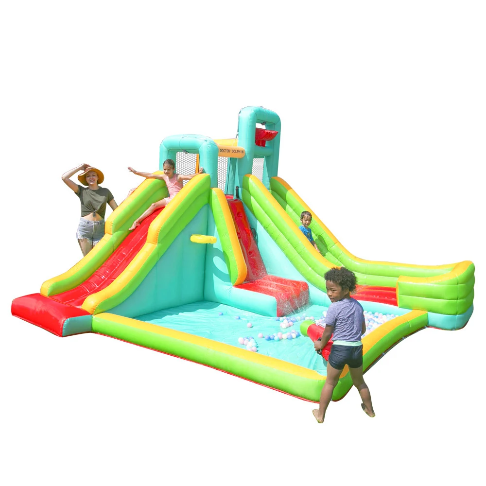 

For Exciting Interesting Double Slides Children Accessories Unisex Air Origin Age Place Water Gun With Big Pool