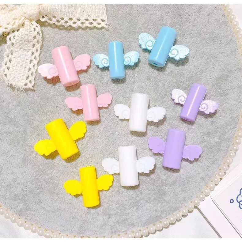 【Fast Delivery】Cute Angel Wings Cable Cord Protector Cable Winder Cover Charger Case Compatible For iPhone Android Cable