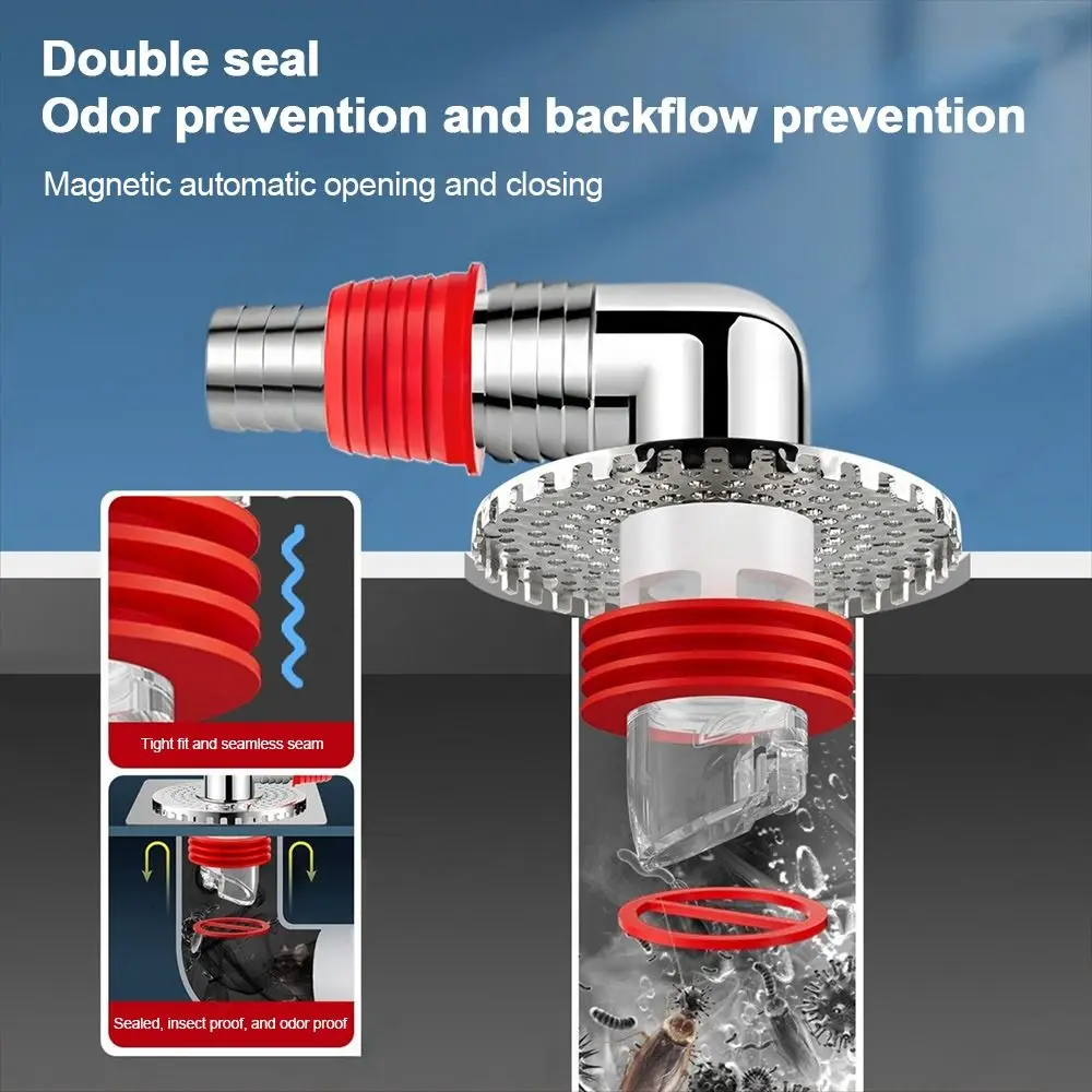 Plastic Floor Drain Tee Connector Anti-Odor Quick Installation Washing Machine Drain Adapter Multi Functional