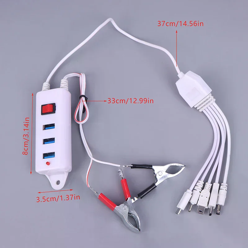 Universal Mobile Phone Charger with 3 USB Clip and Switch; Portable Battery Charger
