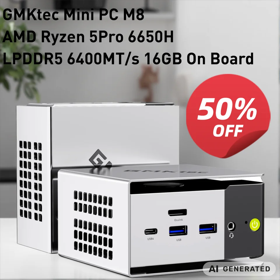 GMKtec Mini PC Ryzen 5Pro 6650H 16GB 1TB