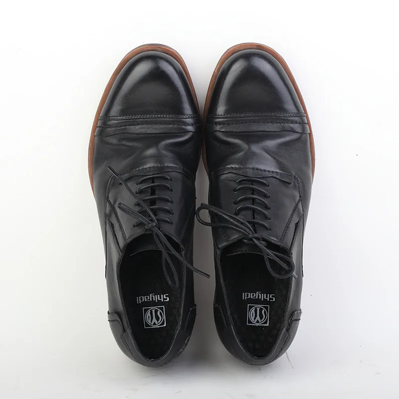 British Style Mens Dress Shoes Luxury Genuine Leather 2026 Autumn Retro Classic Fashion Black Oxfords Social Business Shoes Man